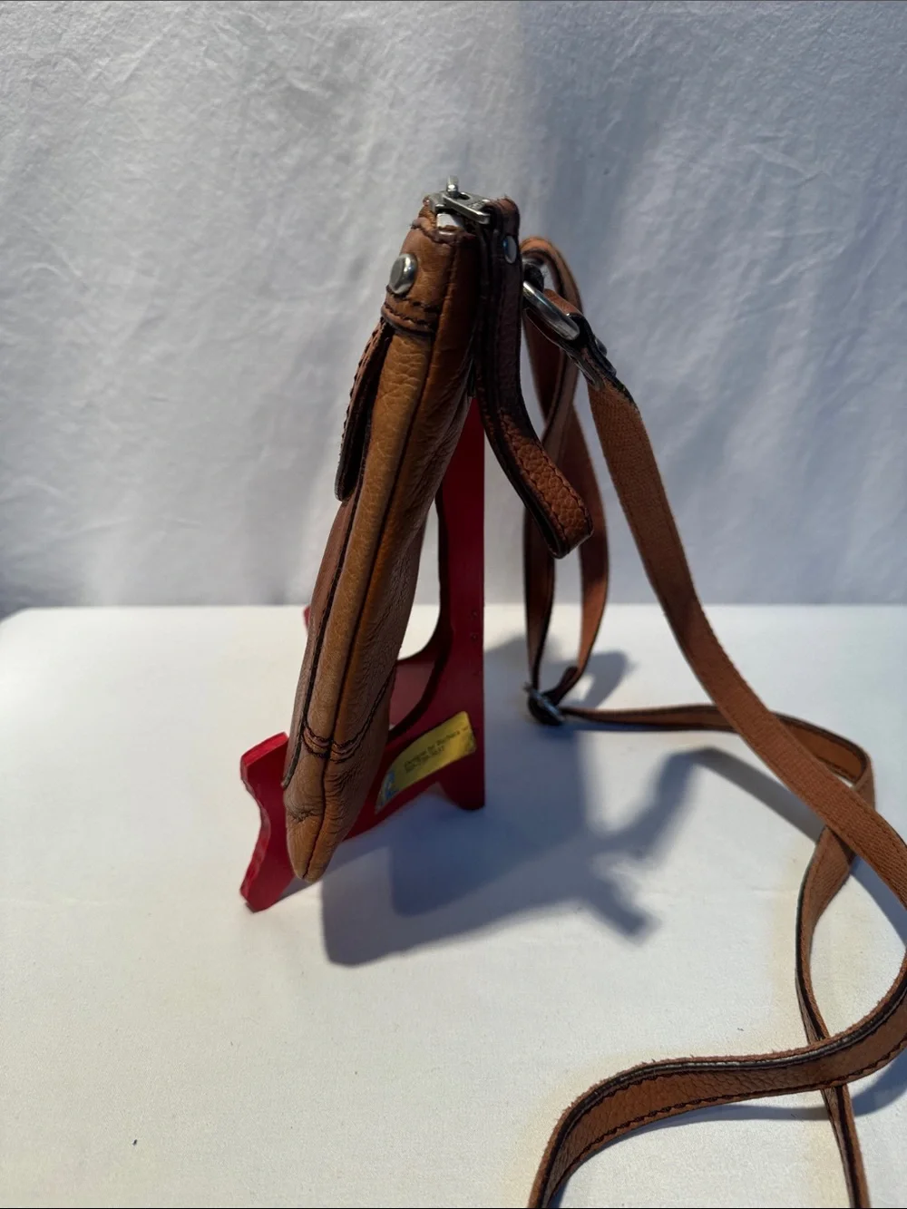 Fossil Cognac Brown Leather Messenger Crossbody